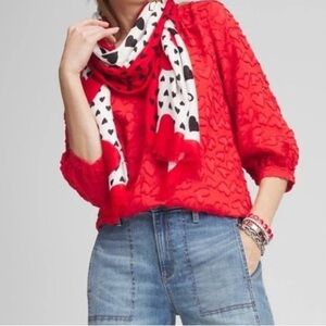 CHICO’S Heart Mini Mix Oblong Scarf